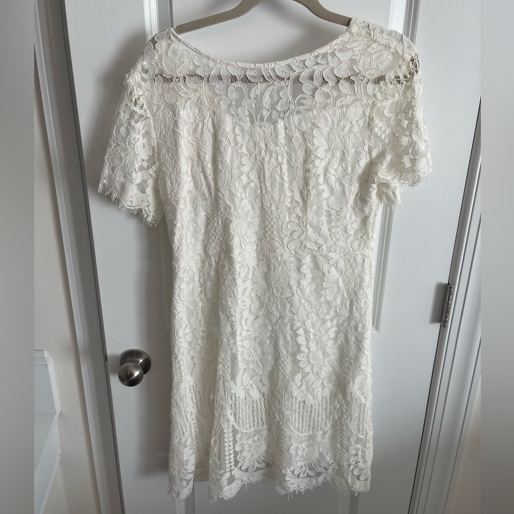 MSLG Women's Elegant Round Neck Short Sleeves Wedding Lace Cocktail XL